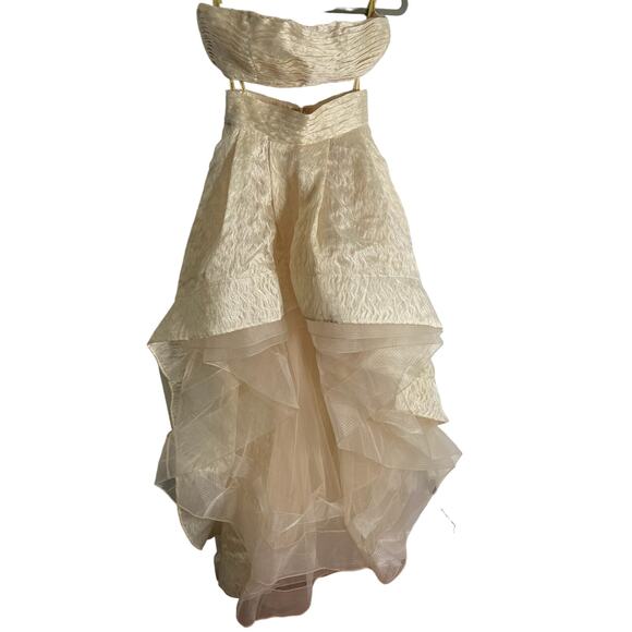 Bronx and Banco Tiara Pleated Two Piece Set Gown Bridal Formal Princess Fairy XS - Picture 4 of 13